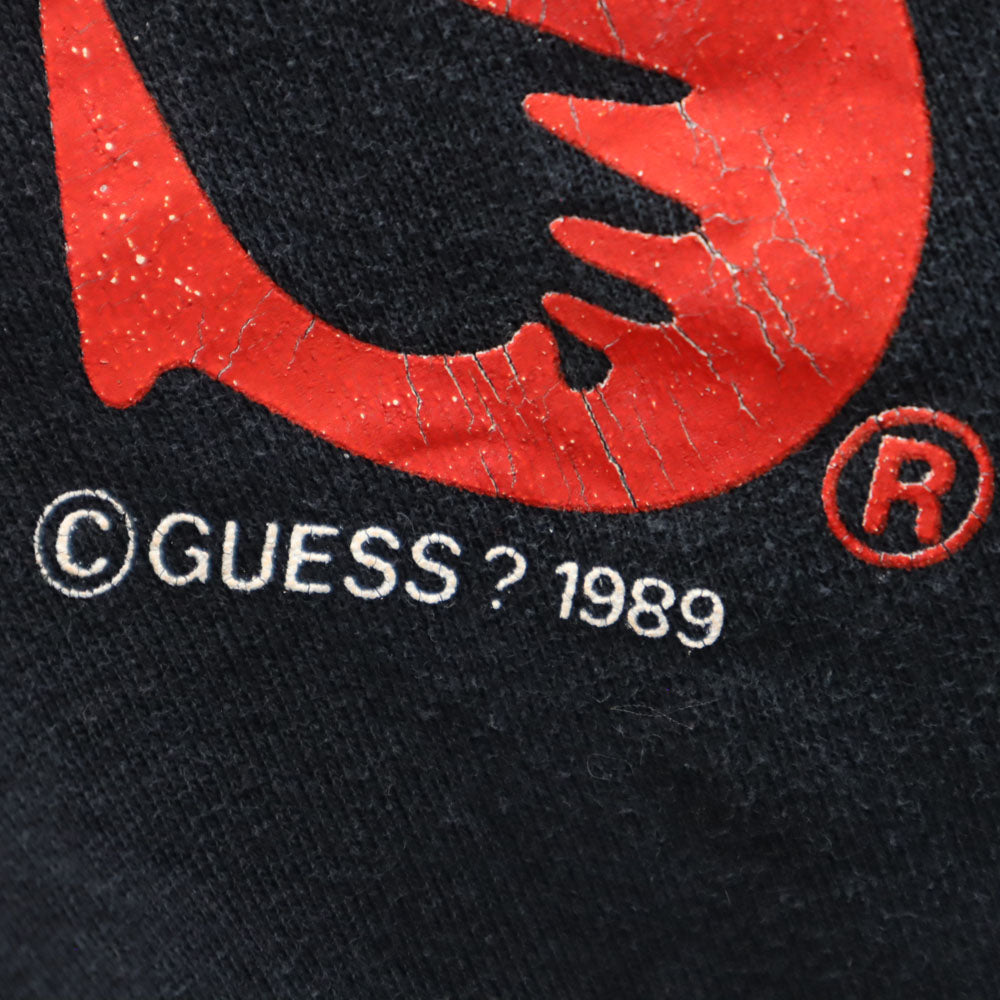Guess ゲス 80s USA製 長袖 トレーナー ONESIZE ブラック 裏起毛 オールド ヴィンテージ レディース