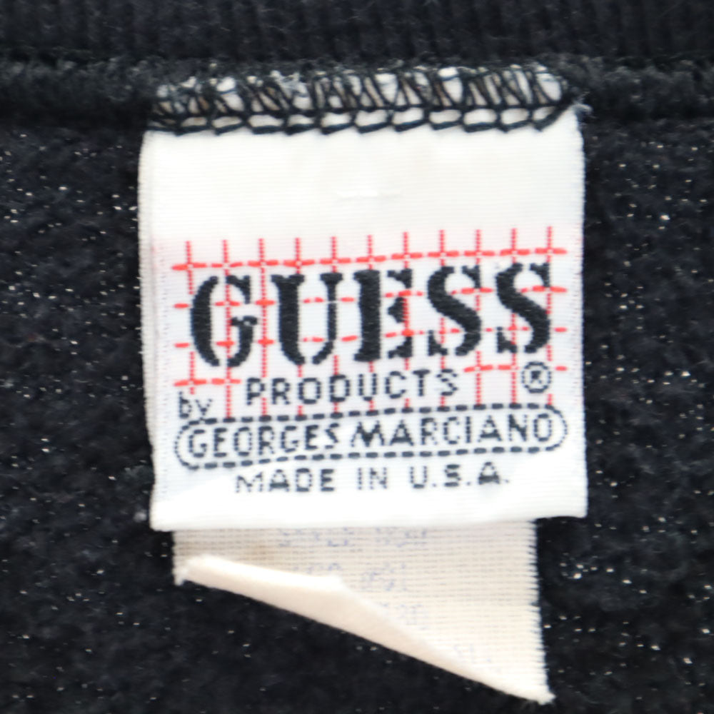 Guess ゲス 80s USA製 長袖 トレーナー ONESIZE ブラック 裏起毛 オールド ヴィンテージ レディース
