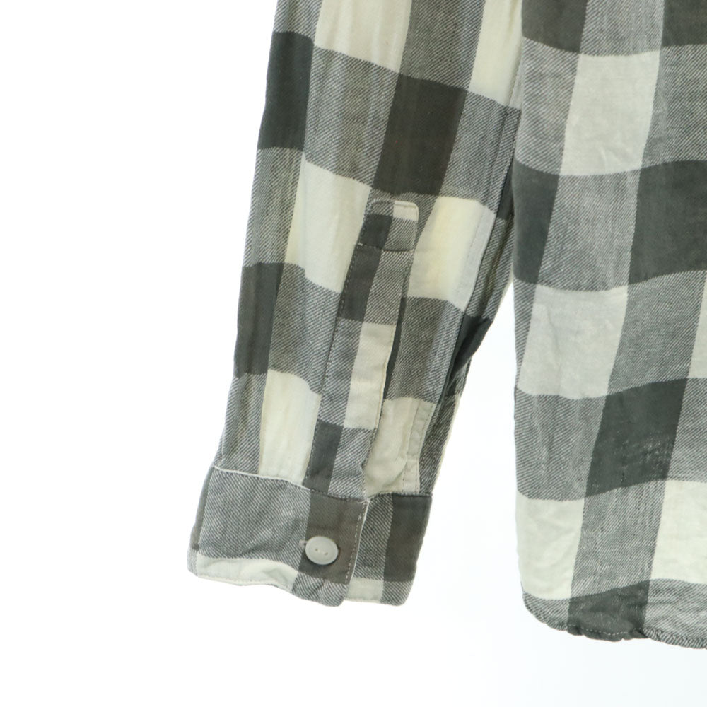 RRL ギンガムチェック柄 長袖 リネンブレンド シャツ XS カーキ×アイボリー ダブルアールエル RALPH LAUREN メンズ