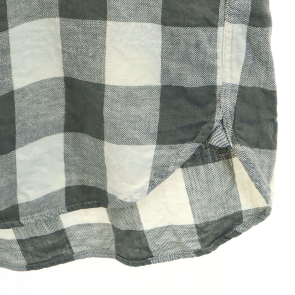 RRL ギンガムチェック柄 長袖 リネンブレンド シャツ XS カーキ×アイボリー ダブルアールエル RALPH LAUREN メンズ