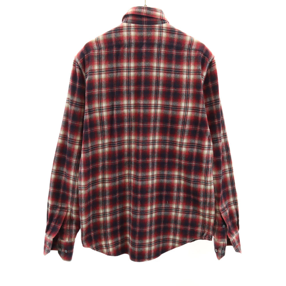 LOUIS VUITTON ルイヴィトン イタリア製 チェック柄 長袖 ネルシャツ XS 赤系 メンズ