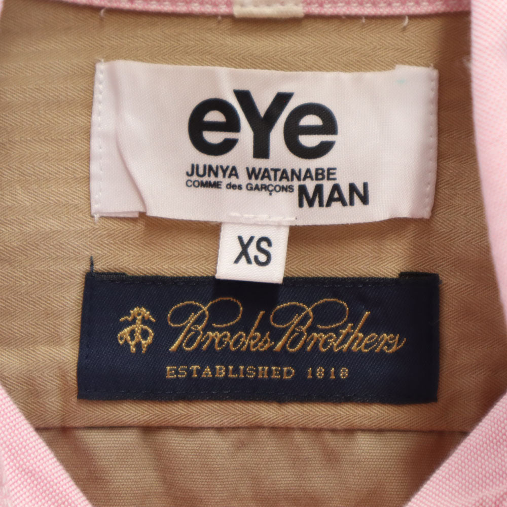 アイジュンヤワタナベコムデギャルソンマン 2013年 日本製 長袖 ボタンダウンシャツ XS ピンク系 eYe JUNYA WATANABE COMME des GARCONS MAN オックスフォード メンズ