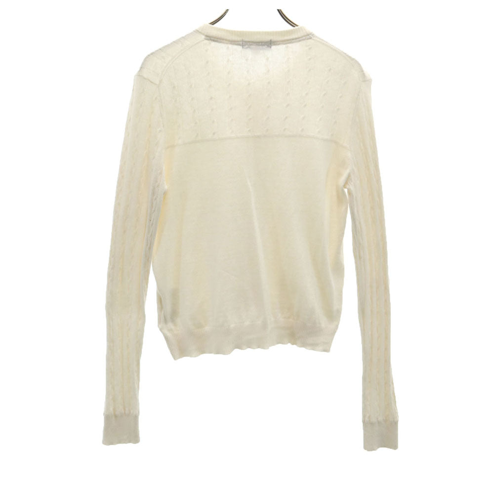 BLUE LABEL CRESTBRIDGE ブルーレーベルクレストブリッジ 三陽商会 ウールブレンド 長袖 ニット カーディガン 38 白 レディース