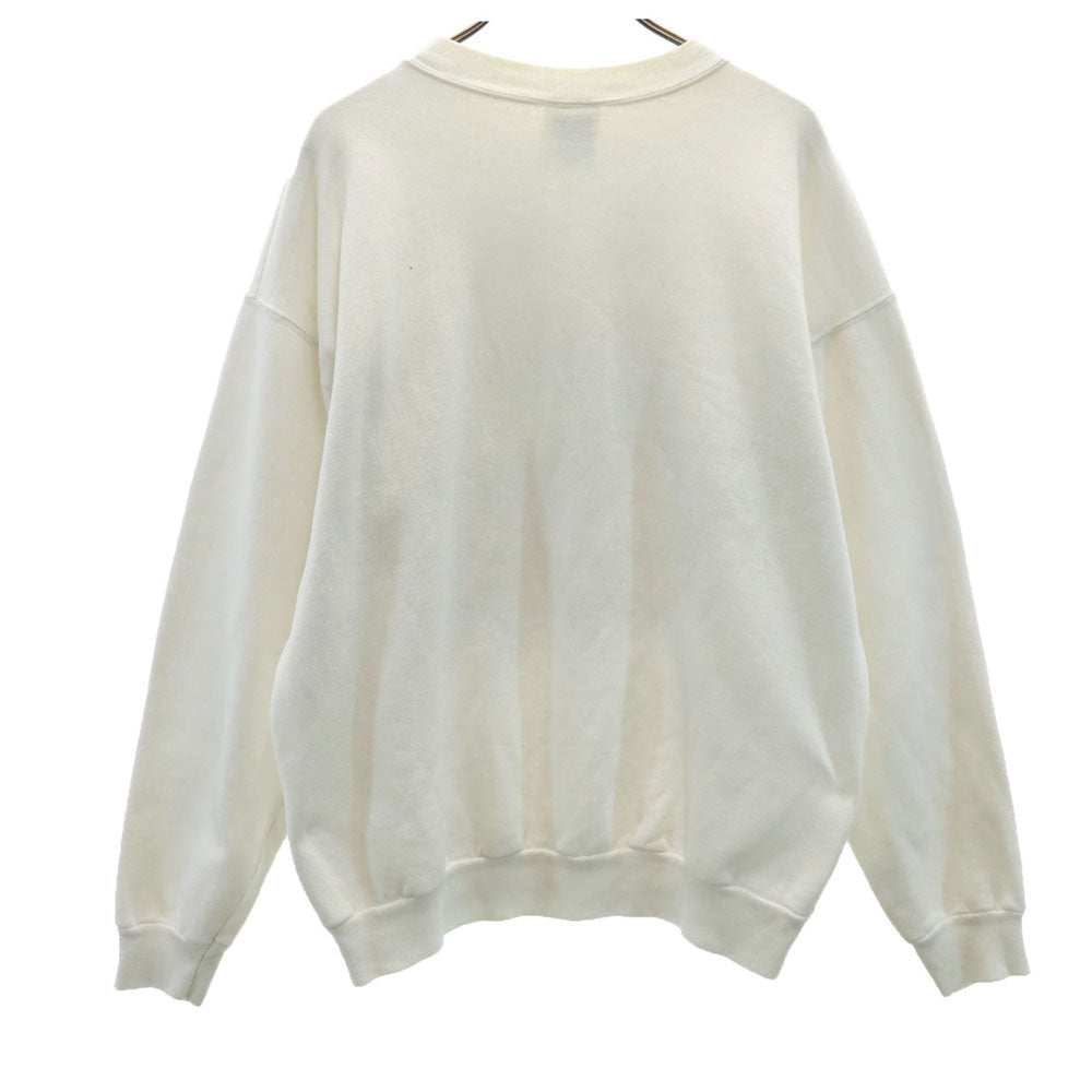 Hanes ヘインズ 90s オールド バドワイザー カエルプリント 長袖 スウェット トレーナー L 白 Budweiser メンズ