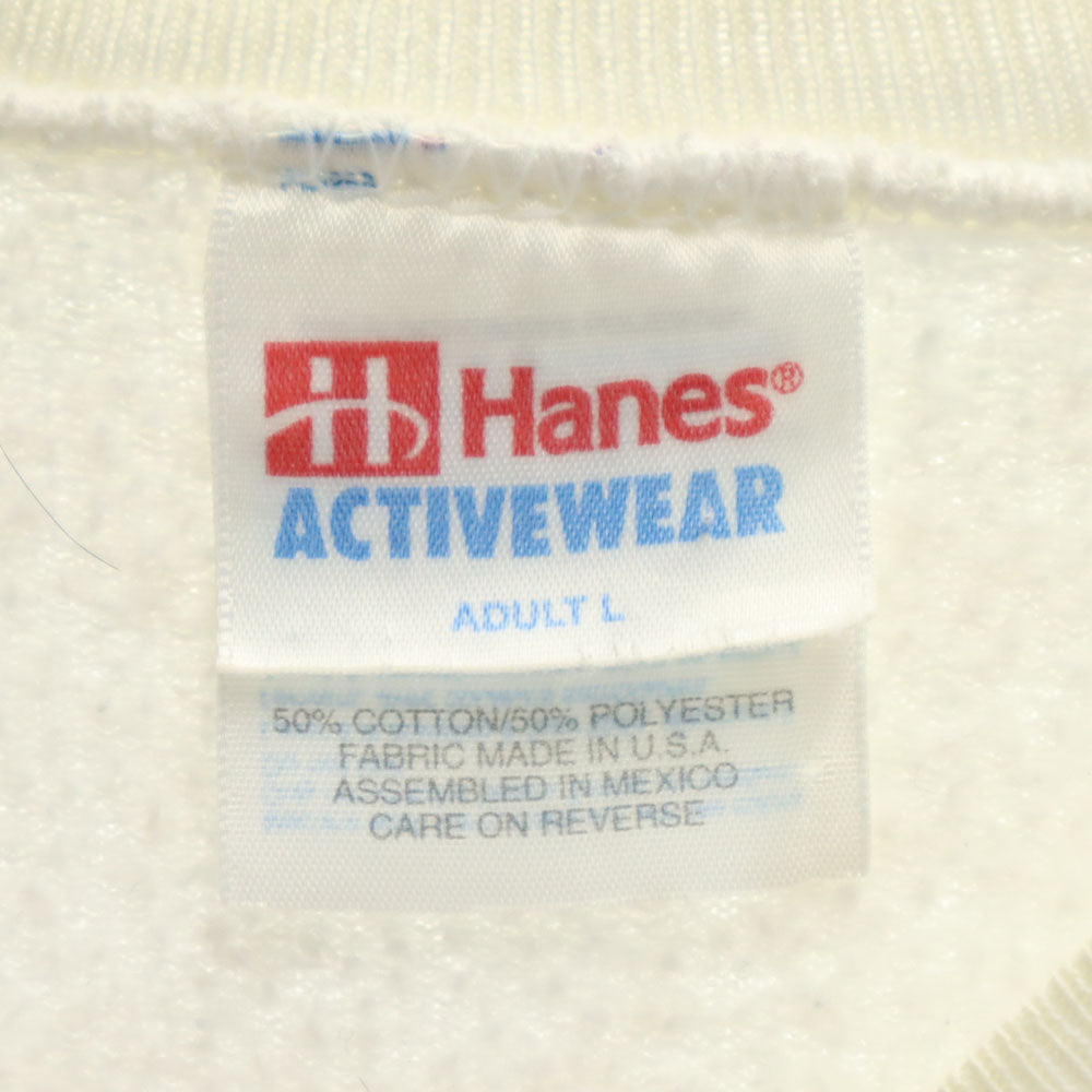 Hanes ヘインズ 90s オールド バドワイザー カエルプリント 長袖 スウェット トレーナー L 白 Budweiser メンズ