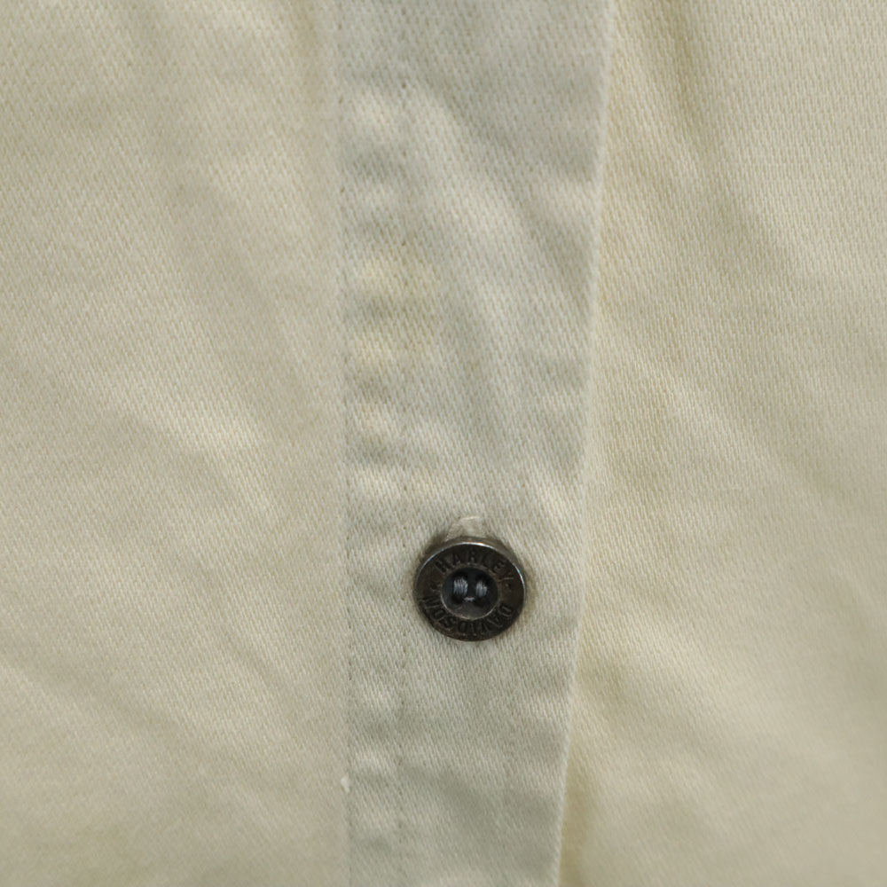 HARLEY DAVIDSON ハーレーダビッドソン 90s オールド シャツジャケット ベージュ 隠しスナップボタンダウン レディース