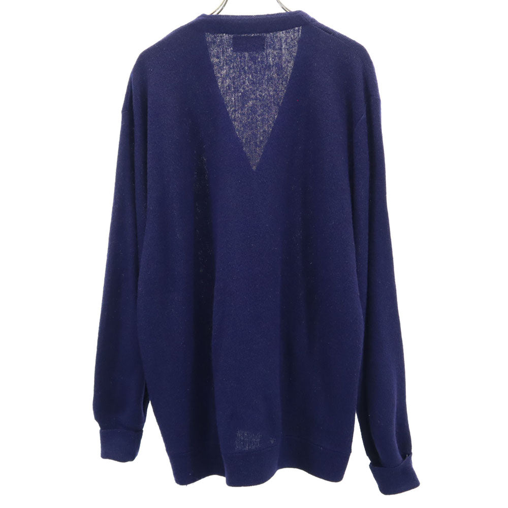 IZOD LACOSTE アイゾッドラコステ 70s 糸巻タグ ヴィンテージ 長袖 Vネック ニットカーディガン L ネイビー メンズ