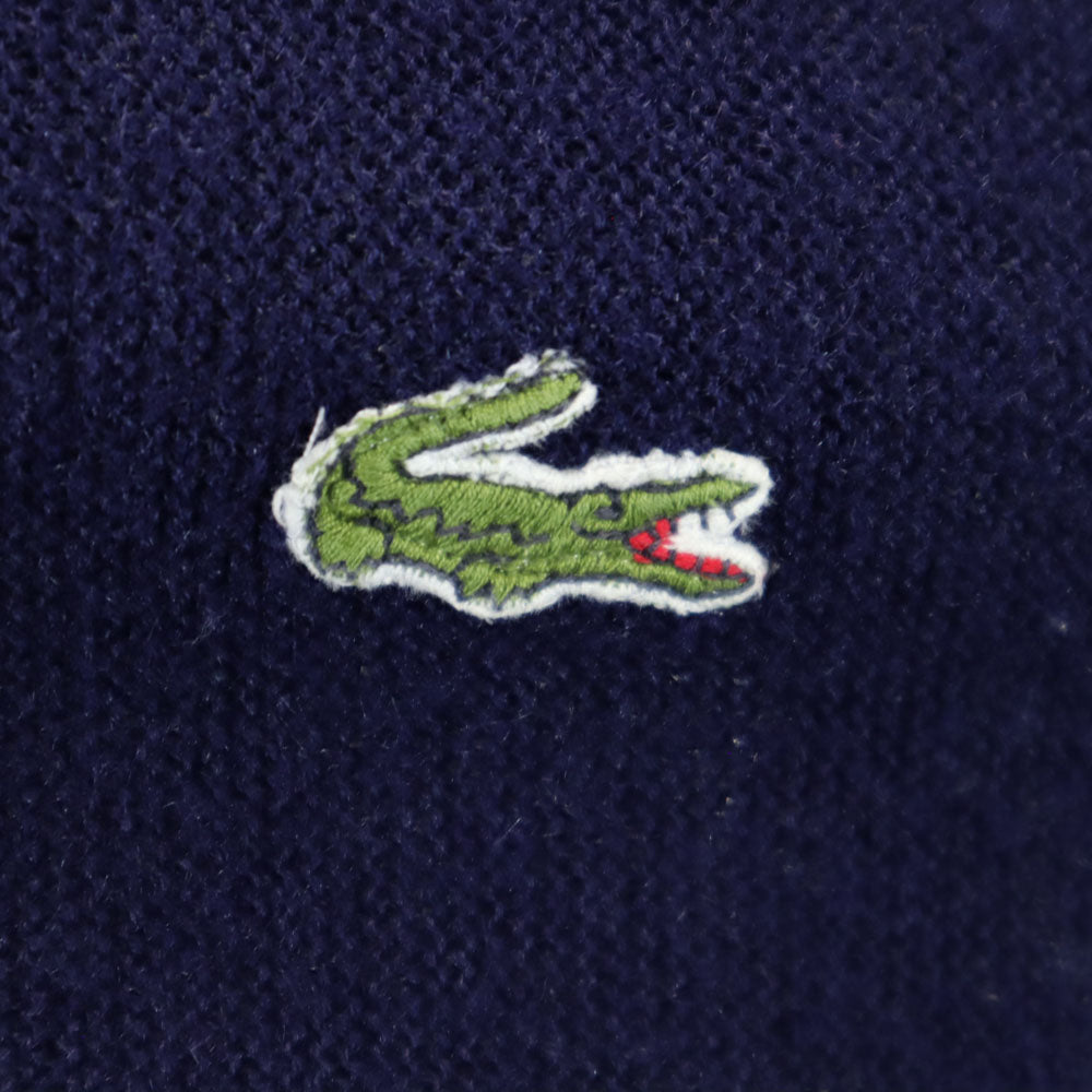 IZOD LACOSTE アイゾッドラコステ 70s 糸巻タグ ヴィンテージ 長袖 Vネック ニットカーディガン L ネイビー メンズ