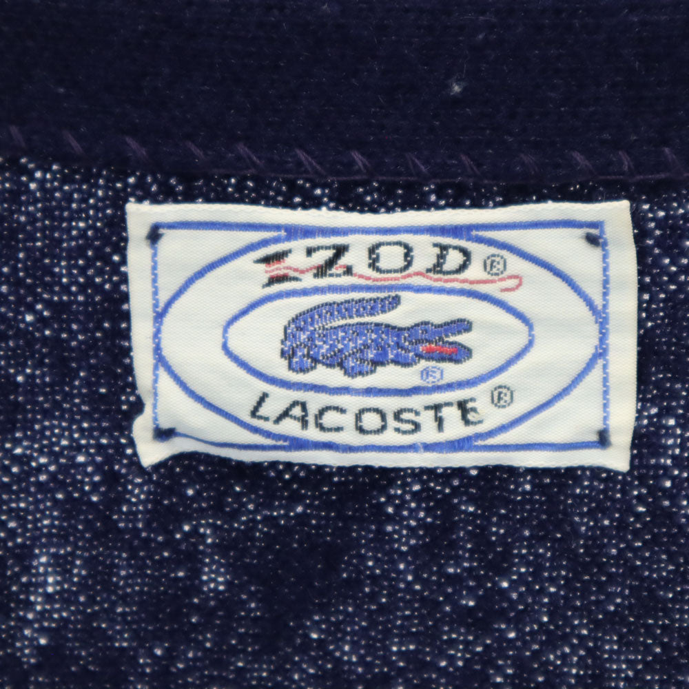 IZOD LACOSTE アイゾッドラコステ 70s 糸巻タグ ヴィンテージ 長袖 Vネック ニットカーディガン L ネイビー メンズ