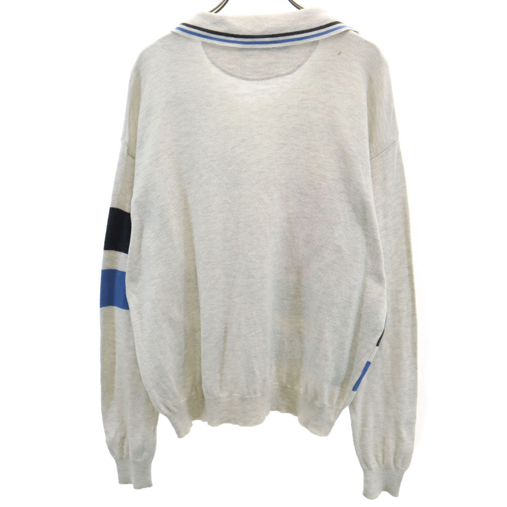 JC de CASTELBAJAC カステルバジャック イタリア製 ルーニーテューンズ マークアントニー 長袖 襟付きVネック セーター グレー ニット メンズ