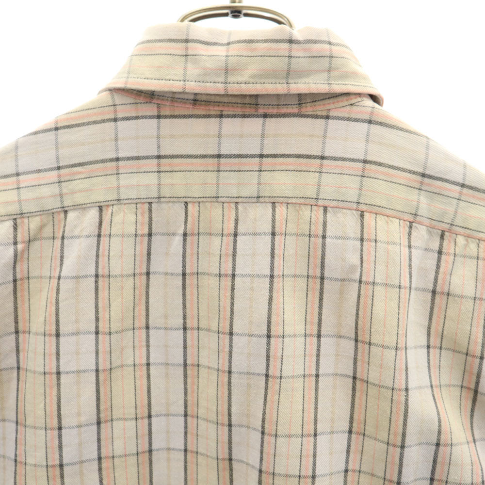 Levi's リーバイス 70s 80s 日本製 ヴィンテージ チェック柄 長袖 シャツ M ベージュ メンズ