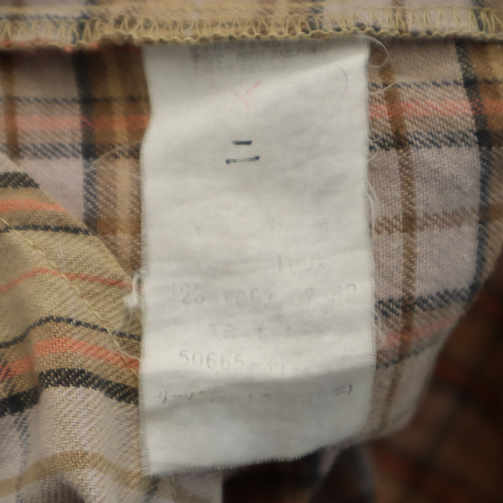 Levi's リーバイス 70s 80s 日本製 ヴィンテージ チェック柄 長袖 シャツ M ベージュ メンズ