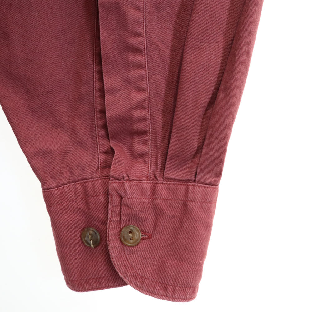 CHAPS RALPH LAUREN チャップスラルフローレン 80s ヴィンテージ 長袖 ボタンダウンシャツ 32-33 ワインレッド メンズ