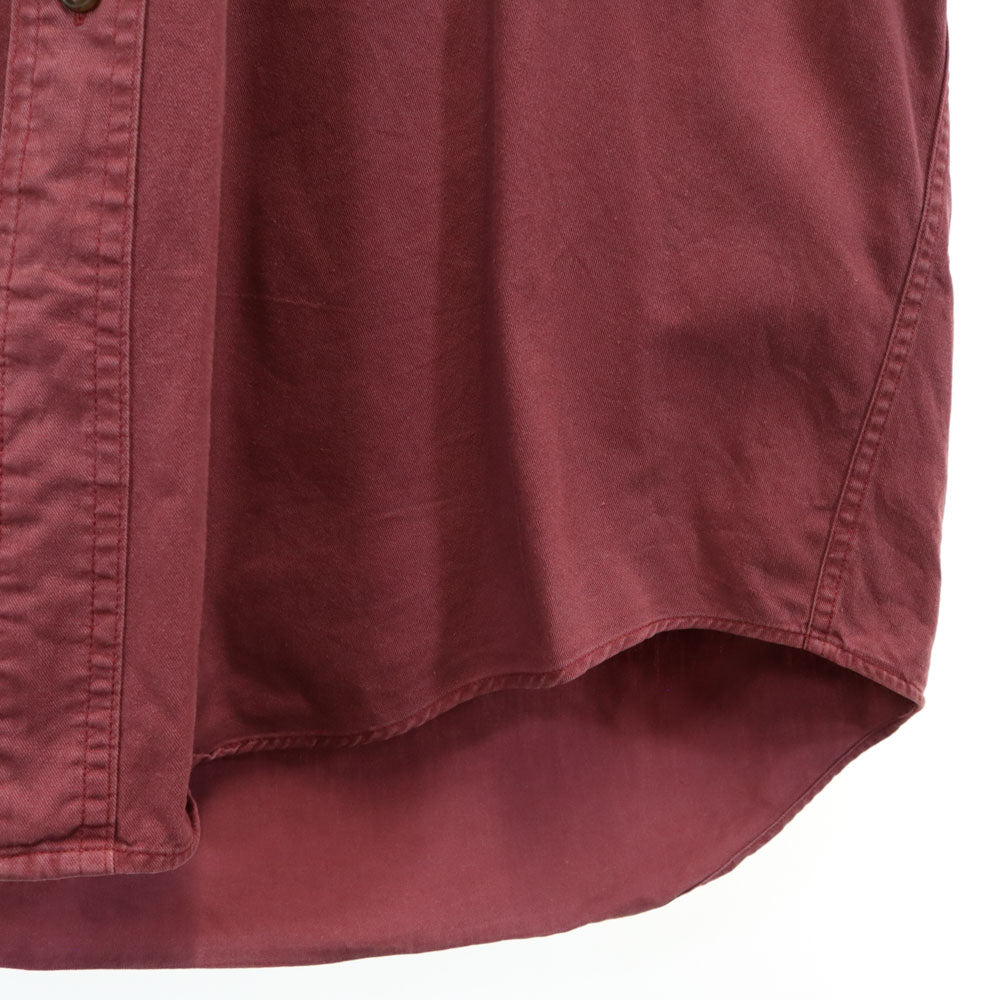 CHAPS RALPH LAUREN チャップスラルフローレン 80s ヴィンテージ 長袖 ボタンダウンシャツ 32-33 ワインレッド メンズ