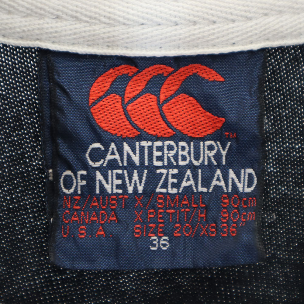 CANTERBURY OF NEW ZEALAND カンタベリー ニュージーランド製 長袖 ポロシャツ XS ブラック ラグビー メンズ