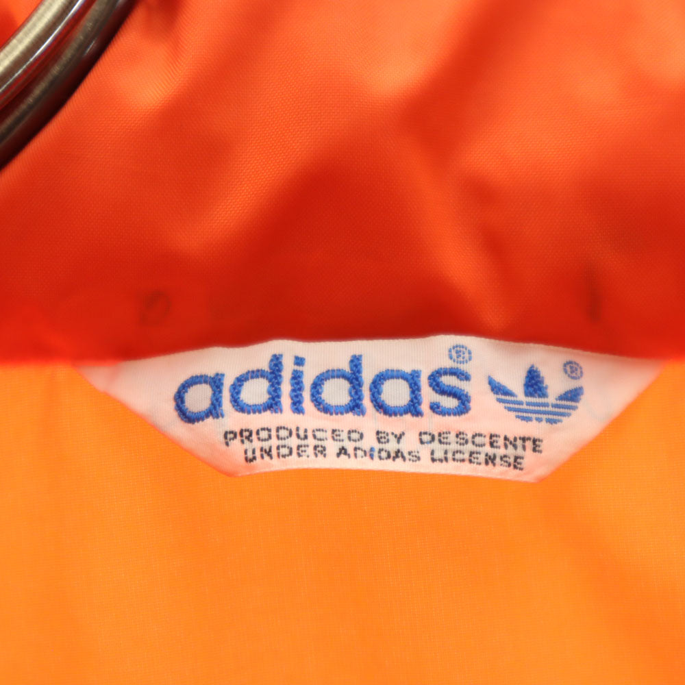 adidas アディダス 70s デサント製 ヴィンテージ 長袖 ナイロンジャケット M オレンジ メンズ