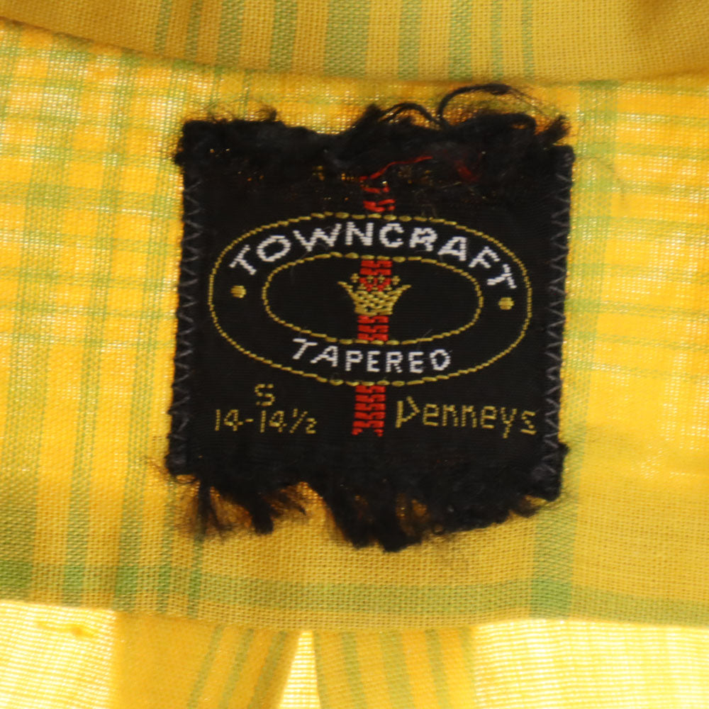 TOWNCRAFT タウンクラフト 70s ヴィンテージ チェック柄 長袖 ボタンダウンシャツ S イエロー メンズ