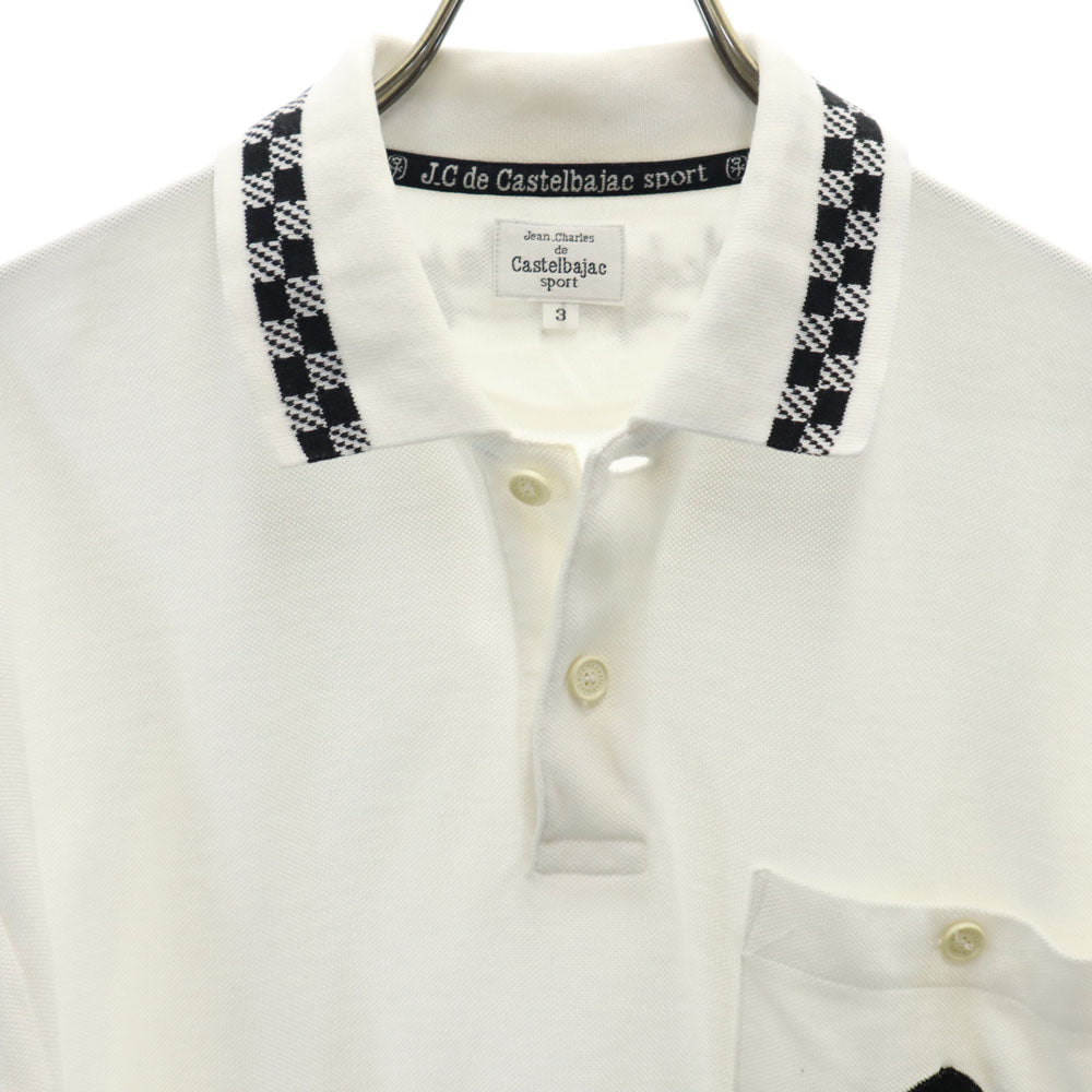 カステルバジャックスポーツ 半袖 ポロシャツ 3 ホワイト Castelbajac sport 鹿の子 メンズ