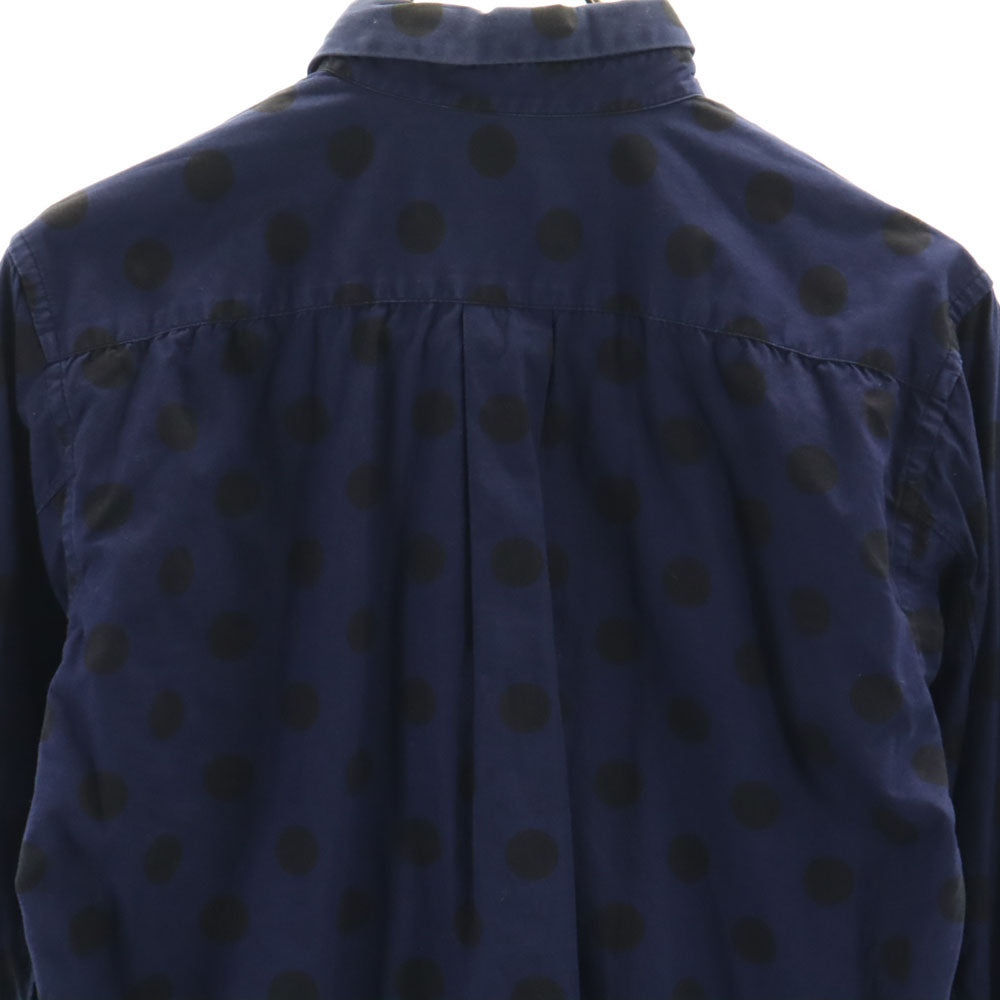 BLACK COMME des GARCONS ブラックコムデギャルソン 2011年 日本製 ドット柄 長袖 シャツ S ネイビー 水玉 メンズ