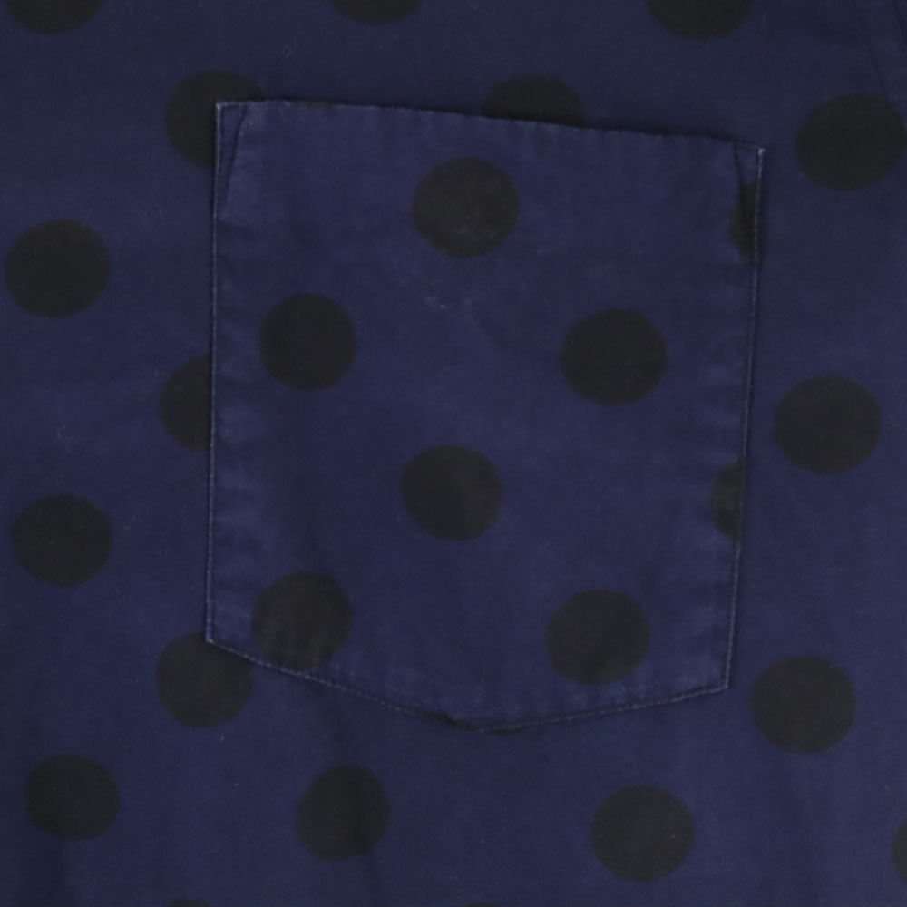 BLACK COMME des GARCONS ブラックコムデギャルソン 2011年 日本製 ドット柄 長袖 シャツ S ネイビー 水玉 メンズ