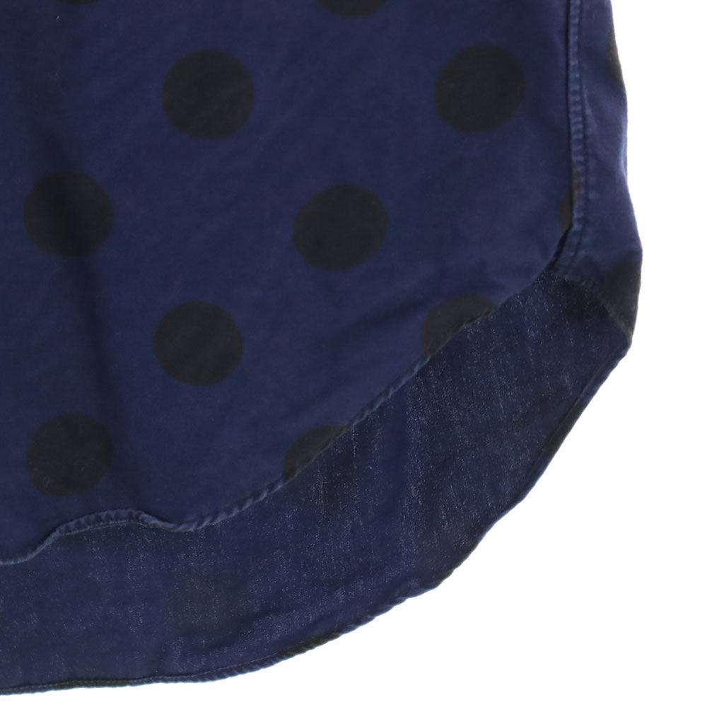 BLACK COMME des GARCONS ブラックコムデギャルソン 2011年 日本製 ドット柄 長袖 シャツ S ネイビー 水玉 メンズ