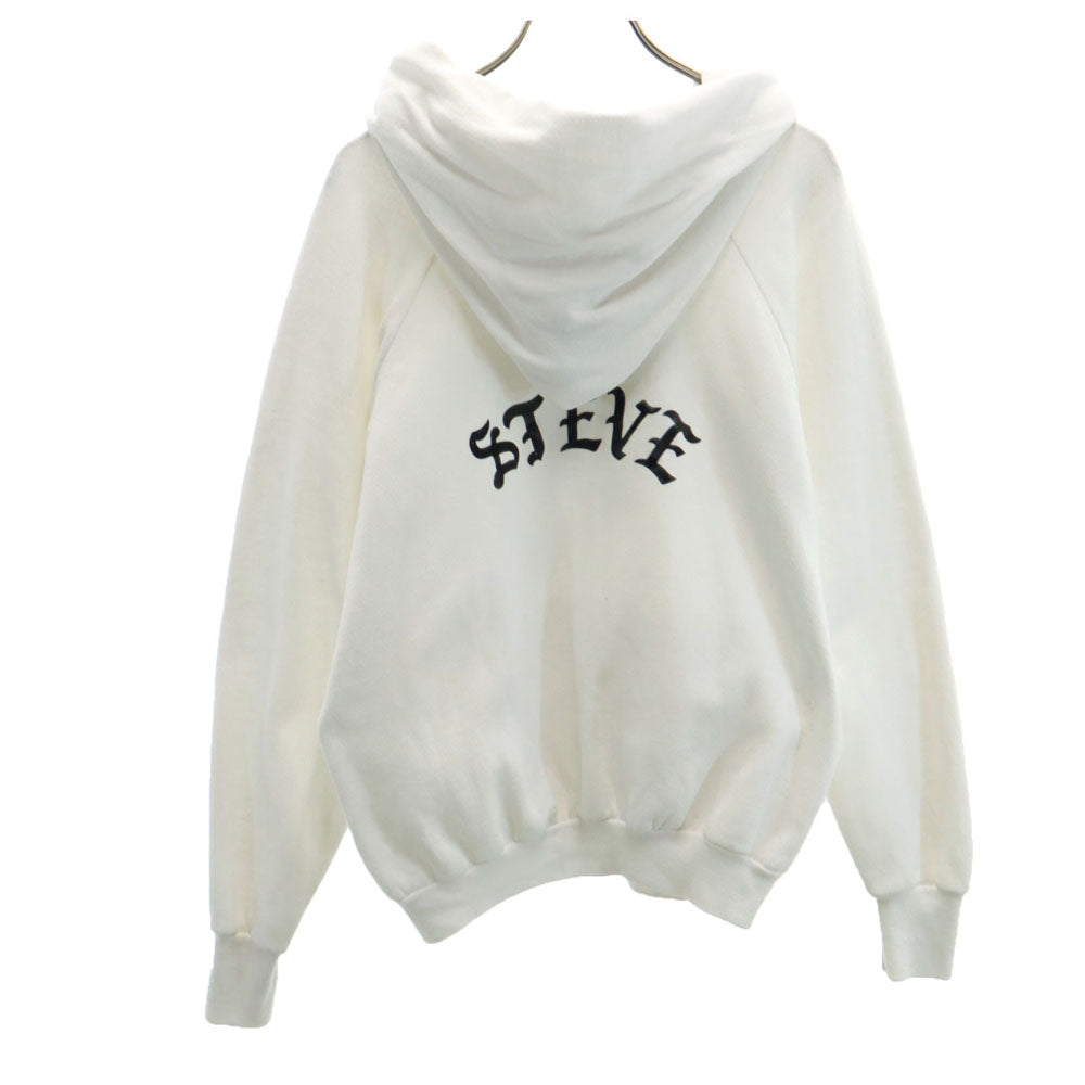 ヘルスニット 70s 80s USA製 ヴィンテージ 長袖 スウェットパーカー M ホワイト 裏起毛 レディース