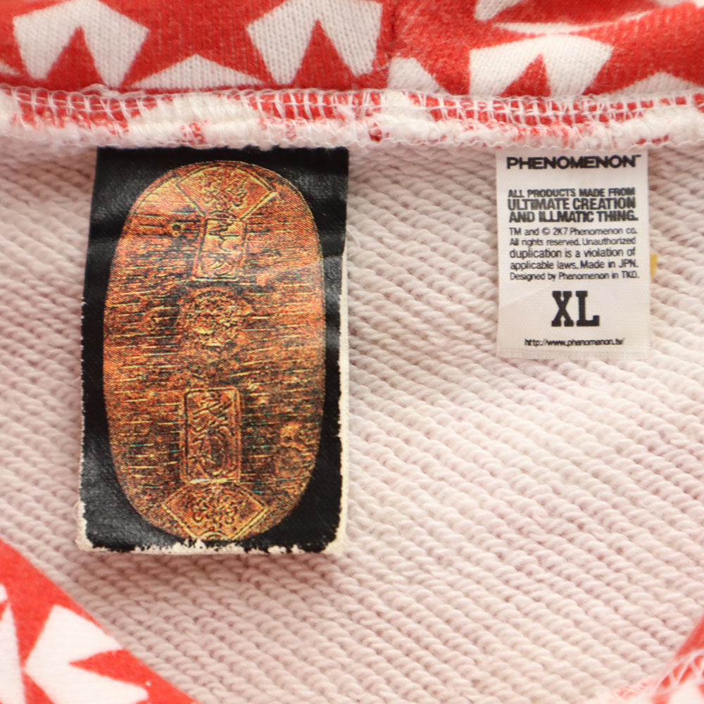 PHENOMENON フェノメノン 日本製 ブロックチェック 長袖 スウェットパーカー XL レッド 他 メンズ