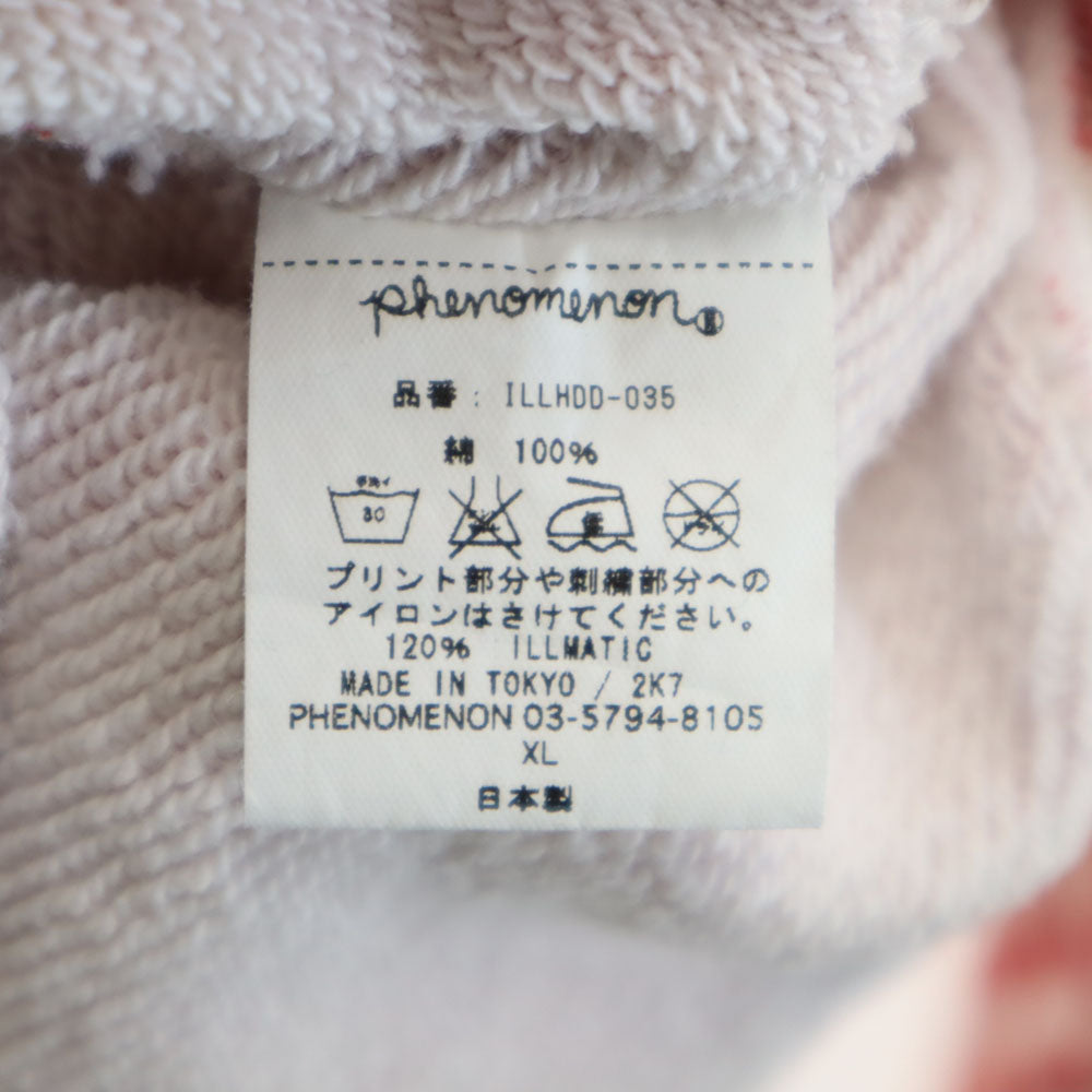 PHENOMENON フェノメノン 日本製 ブロックチェック 長袖 スウェットパーカー XL レッド 他 メンズ