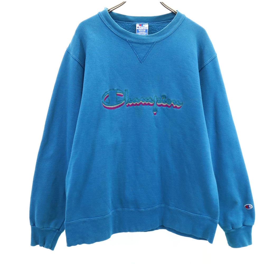 Champion チャンピオン 90s USA製 青タグ オールド 長袖 スウェット トレーナー M ライトブルー 裏起毛 メンズ