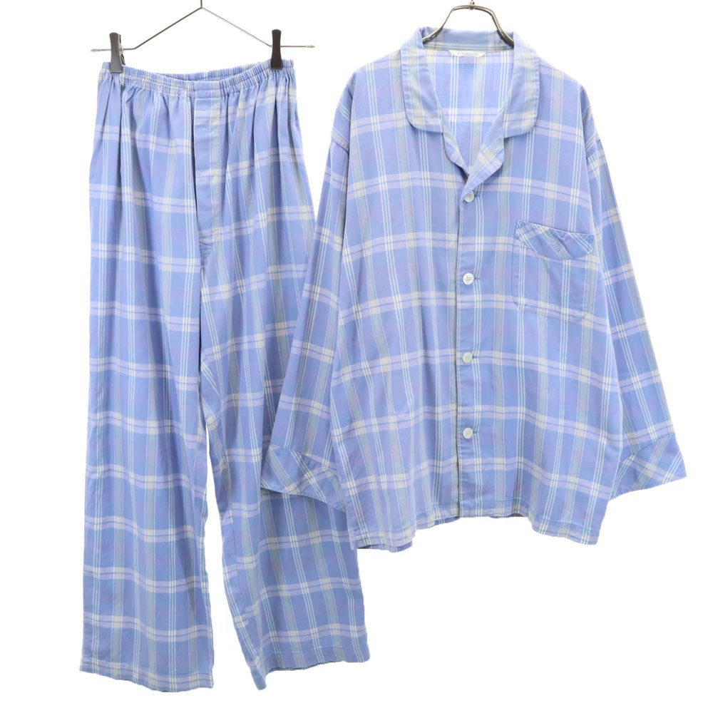 セリーヌ レナウン社製 チャック柄 長袖 ルームウェア 上下 セットアップ LL ブルー系 CELINE パジャマ メンズ