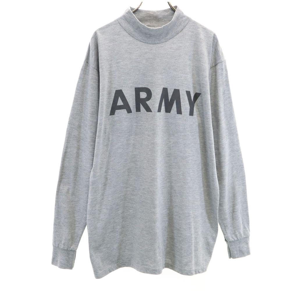 US ARMY アメリカ軍 90s SPO オールド トレーニング ARMY 長袖 モックネック Tシャツ M グレー ロンT メンズ