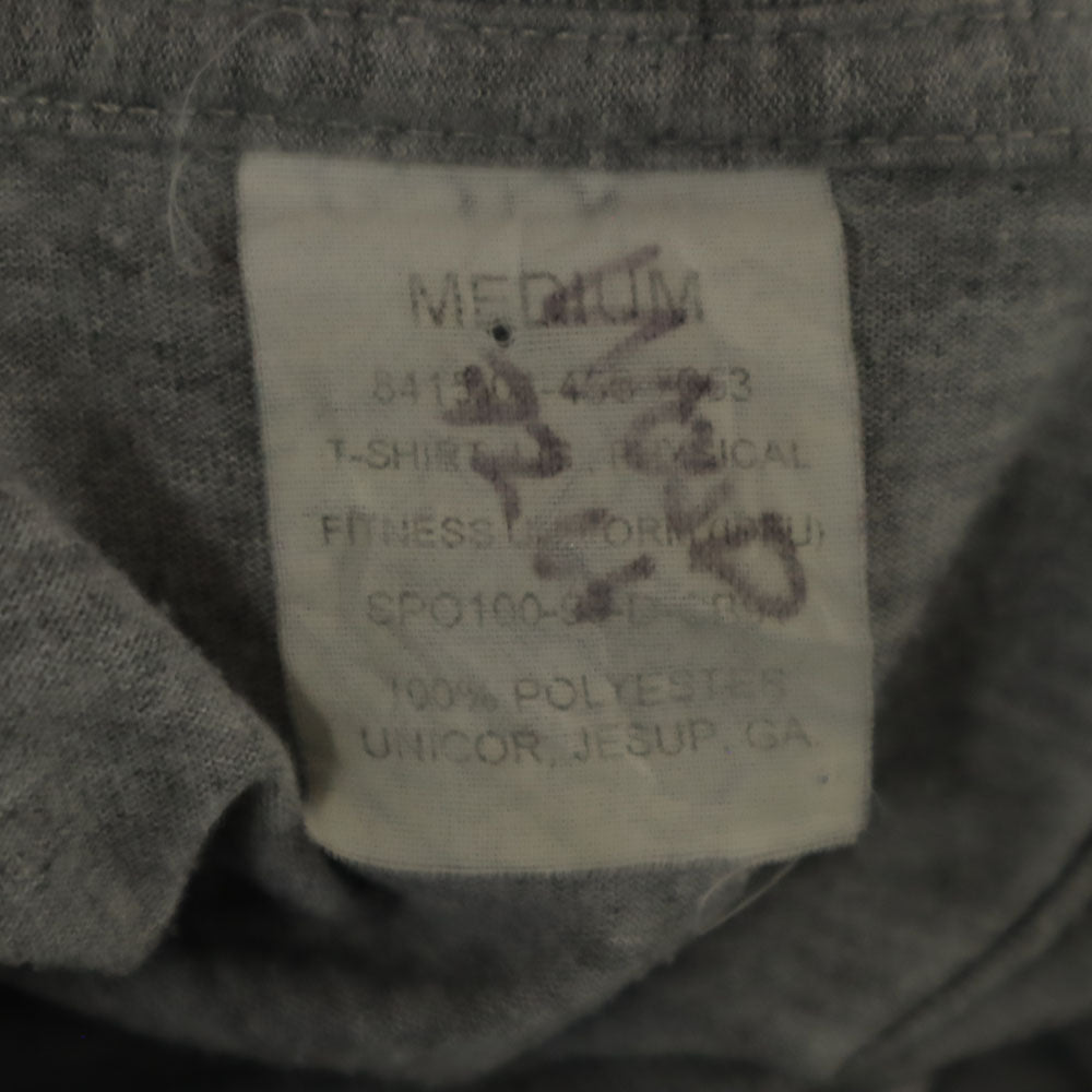 US ARMY アメリカ軍 90s SPO オールド トレーニング ARMY 長袖 モックネック Tシャツ M グレー ロンT メンズ