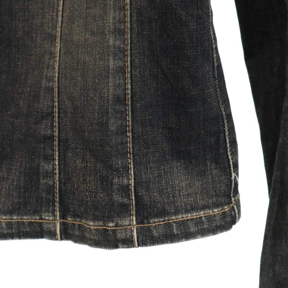 ヴィヴィアンタム ドラゴン刺繍 スタンドカラー デニムジャケット 0 ブラック系 VIVIENNE TAM ジージャン レディース