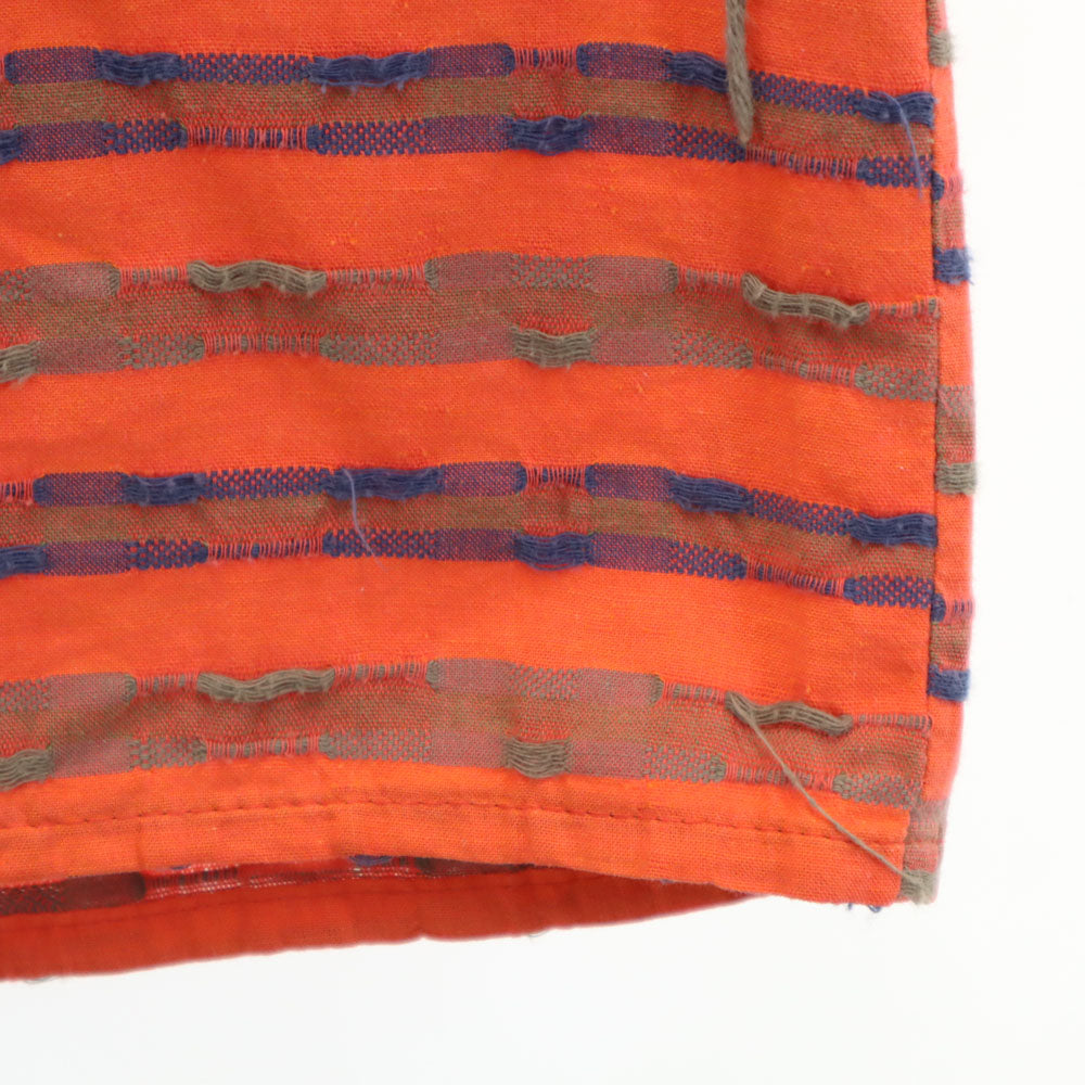 LONGUE DISTANCE 80s ヴィンテージ フランス製 総柄 長袖 シャツ オレンジ系 メンズ