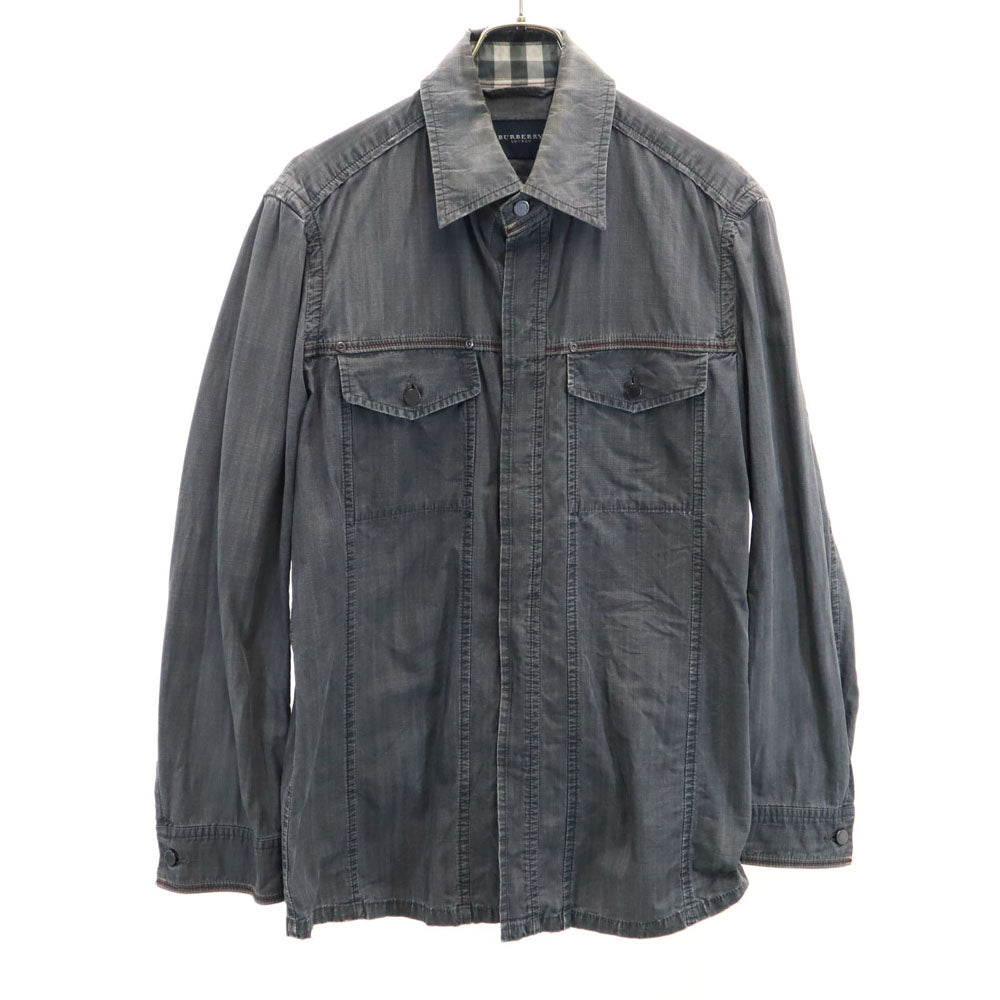 BURBERRY LONDON バーバリーロンドン 三陽商会 日本製 シャツジャケット L チャコールグレー メンズ