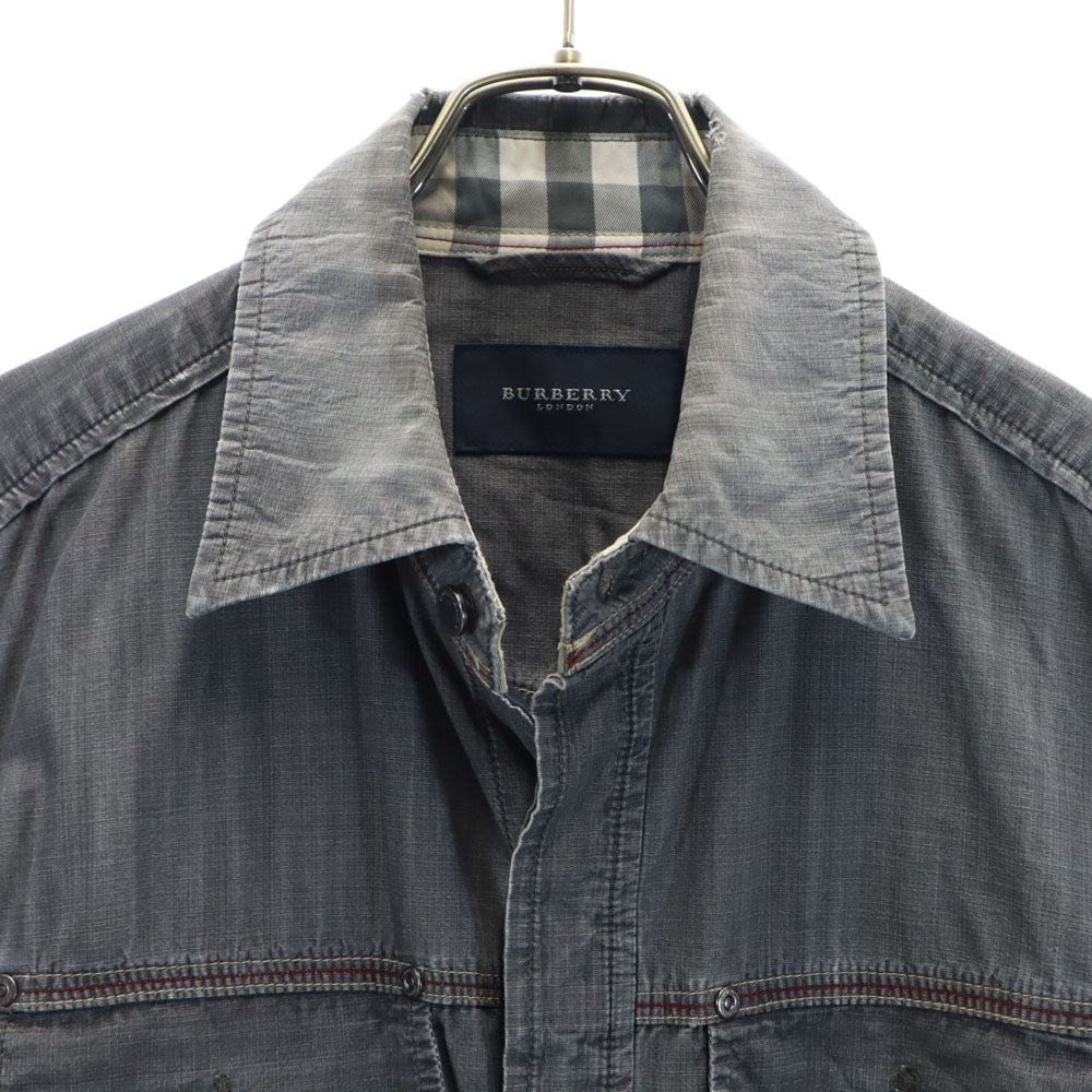 BURBERRY LONDON バーバリーロンドン 三陽商会 日本製 シャツジャケット L チャコールグレー メンズ