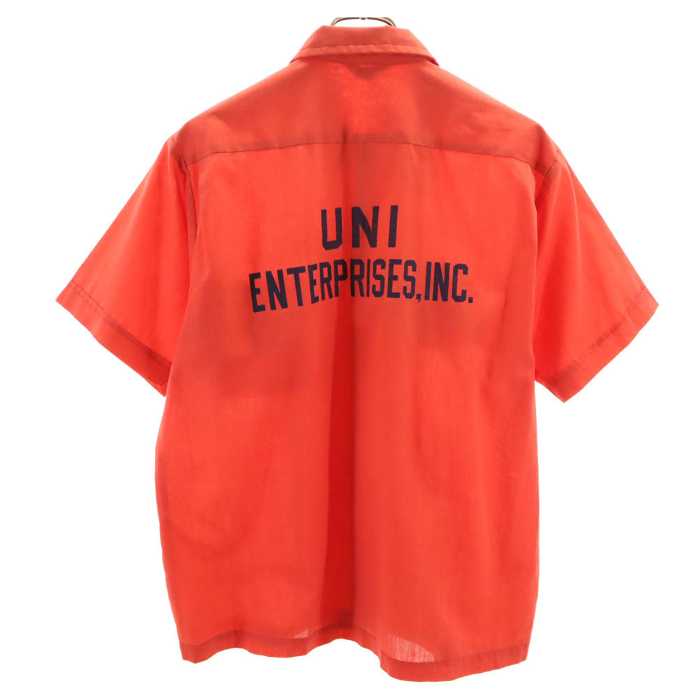 オリンピアン 70s ヴィンテージ 半袖 ボウリングシャツ 朱色 メンズ