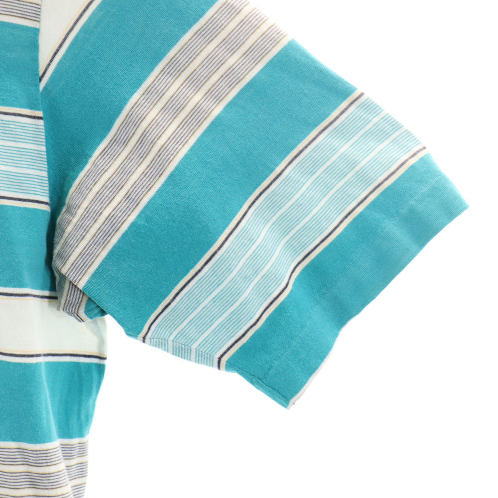 バーバリーズ 90s USA製 オールド ボーダー柄 半袖 ポロシャツ L エメラルドグリーン Burberrys メンズ