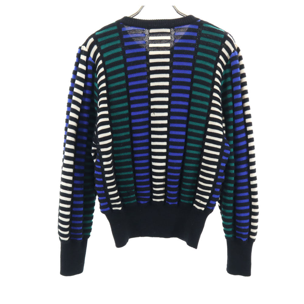 YVES SAINT LAURENT イヴサンローラン 90s オールド 総柄 長袖 ニットカーディガン M ブラック 他 レディース