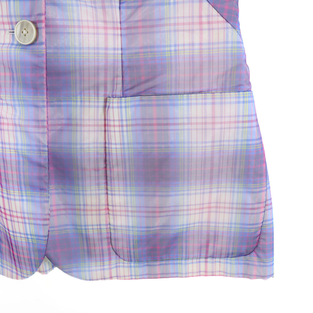 未使用 JIL SANDER ジルサンダー イタリア製 チェック柄 テーラードジャケット 36 パープル系 レディース