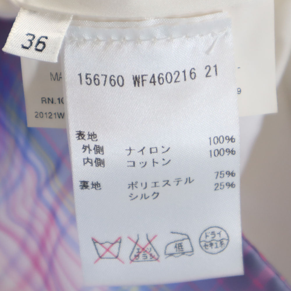 未使用 JIL SANDER ジルサンダー イタリア製 チェック柄 テーラードジャケット 36 パープル系 レディース