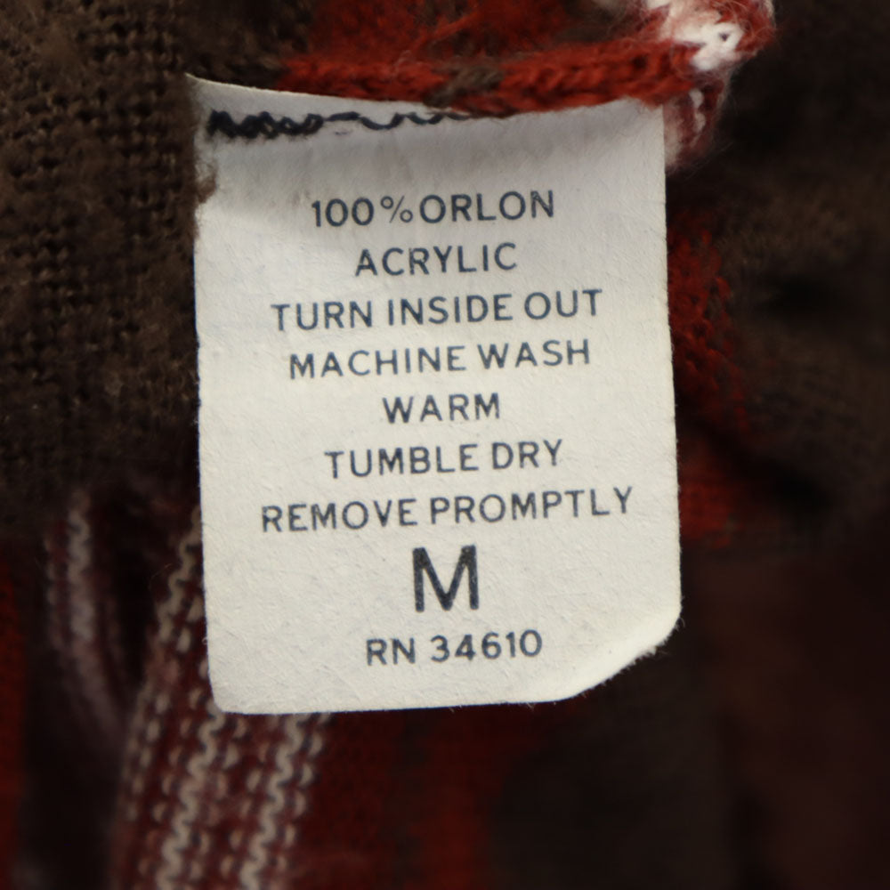 VINTAGE ヴィンテージ 70s 80s ボーダー柄 長袖 ポロ セーター M ブラウン 他 ニット メンズ