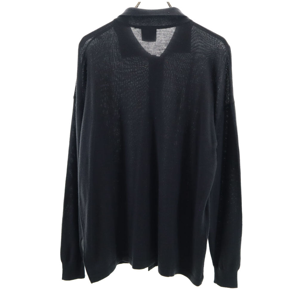 VERSACE JEANS COUTURE ヴェルサーチ ジーンズ クチュール ウール 長袖 ニットカーディガン M チャコールグレー メンズ