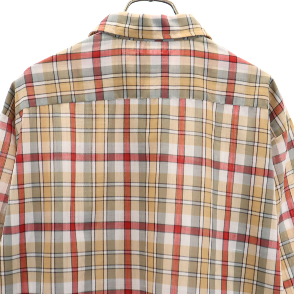 ダーウィン 60s 開襟 オープンカラー ヴィンテージ ボックスシルエット チェック柄 長袖 シャツ L ベージュ 他 メンズ