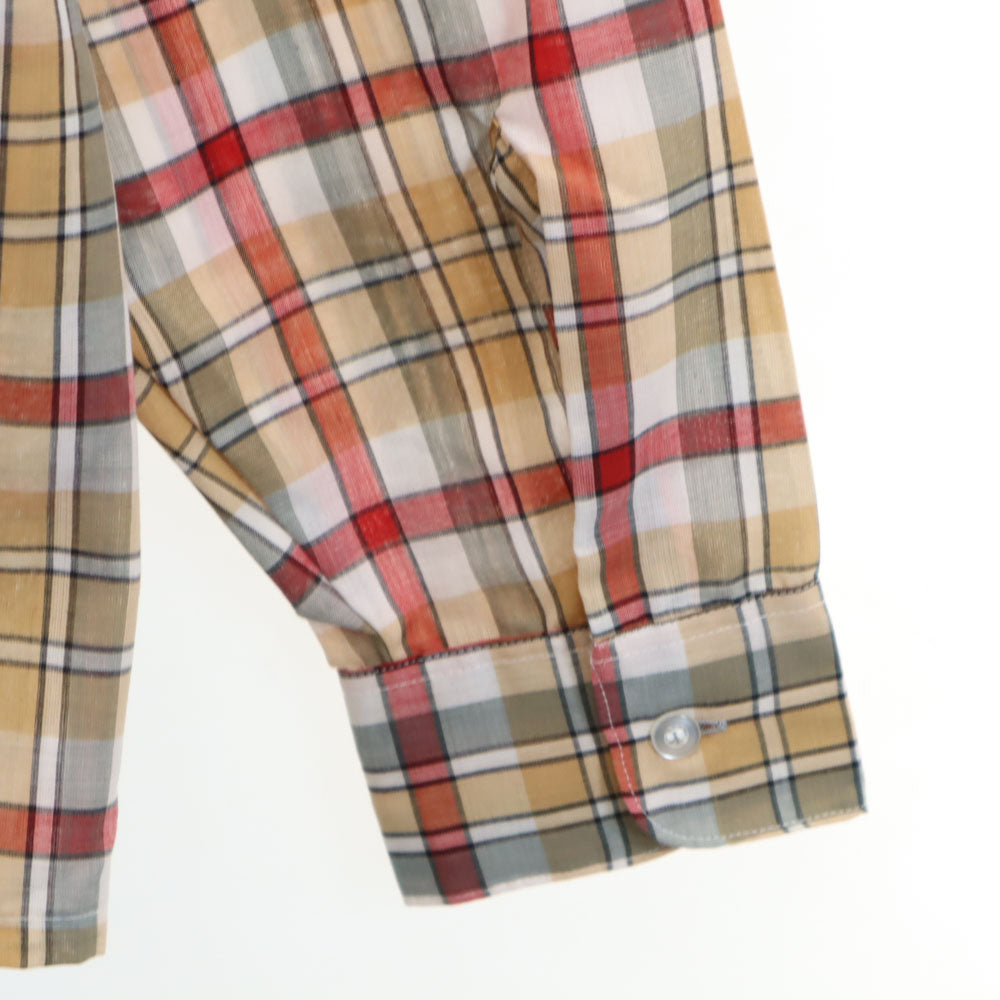 ダーウィン 60s 開襟 オープンカラー ヴィンテージ ボックスシルエット チェック柄 長袖 シャツ L ベージュ 他 メンズ