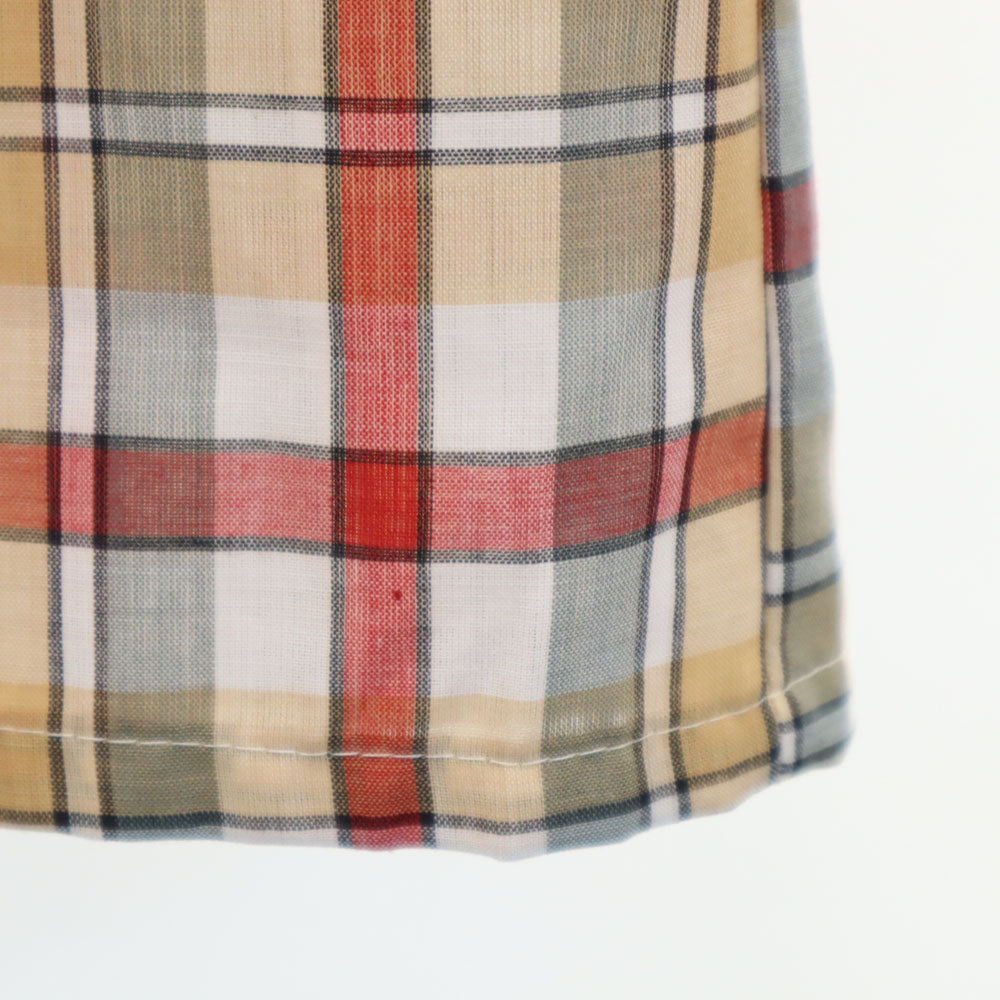 ダーウィン 60s 開襟 オープンカラー ヴィンテージ ボックスシルエット チェック柄 長袖 シャツ L ベージュ 他 メンズ