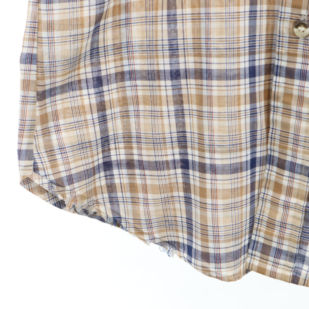 Levi's リーバイス 70s ヴィンテージ チェック柄 長袖 シャツ M ベージュ 他 メンズ