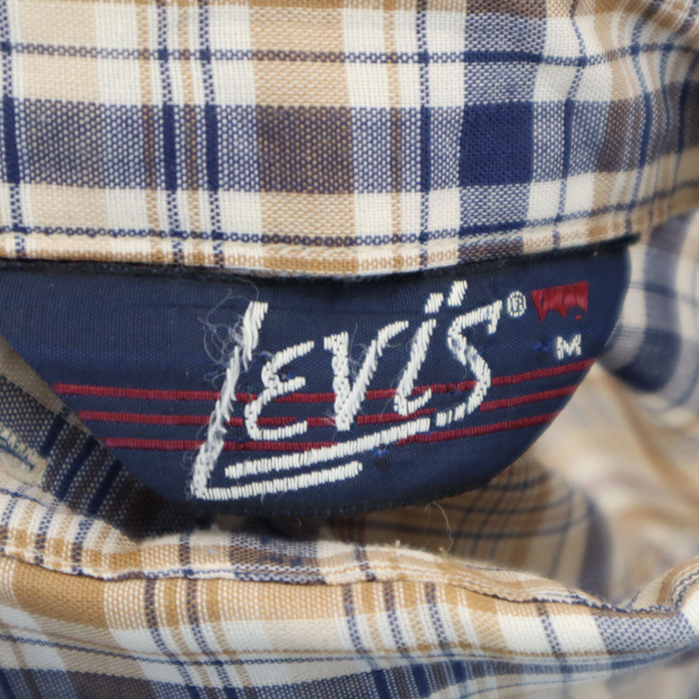 Levi's リーバイス 70s ヴィンテージ チェック柄 長袖 シャツ M ベージュ 他 メンズ