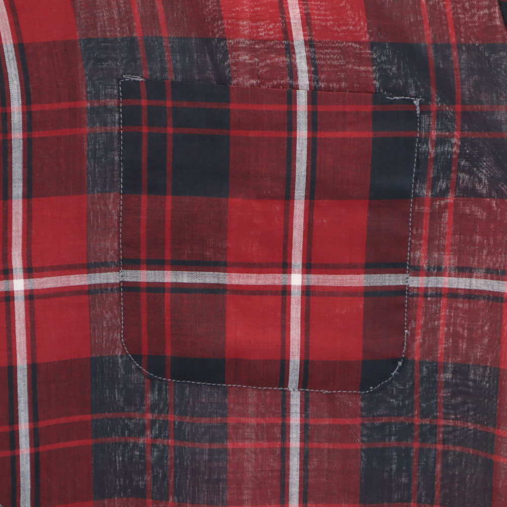 DURABLE PRESS 60s ヴィンテージ ボックスシルエット チェック柄 長袖 シャツ M ボルドー 他 メンズ