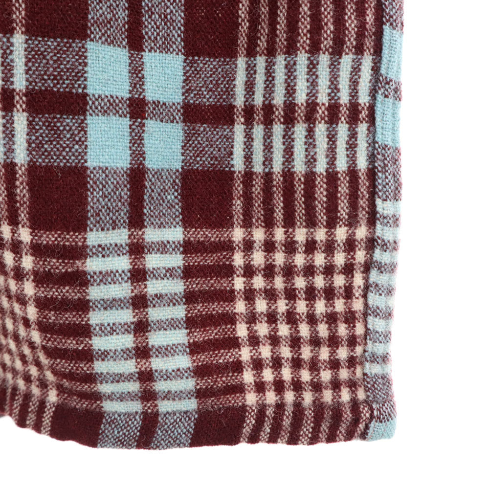 VAN HEUSEN ヴァンヒューゼン 50s 60s 開襟 ヴィンテージ ボックスシルエット チェック柄 長袖 オープンカラーシャツ M ブラウン系 メンズ
